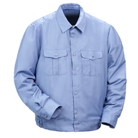 Рубашка форменная мужская (дл.рук), серо-голубая, РЖД